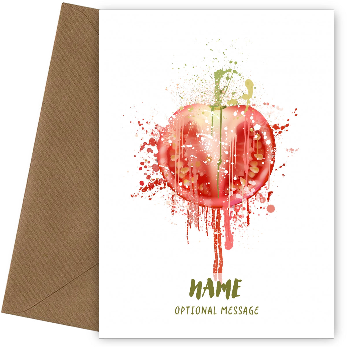 Watercolour Tomato Greetings Card