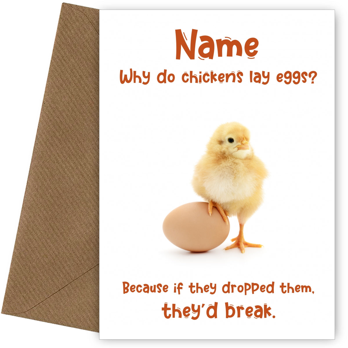 Personalise Funny Easter Cards for Kids - Why Do Chickens Lay Eggs