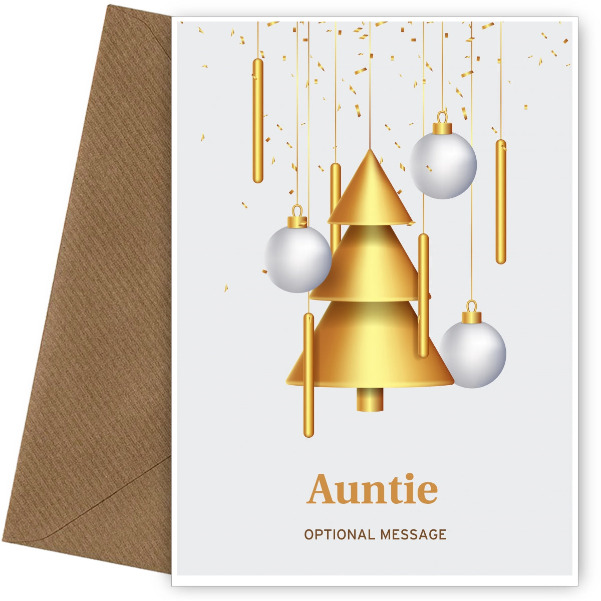 Traditional Auntie Christmas Card - Wind Chimes