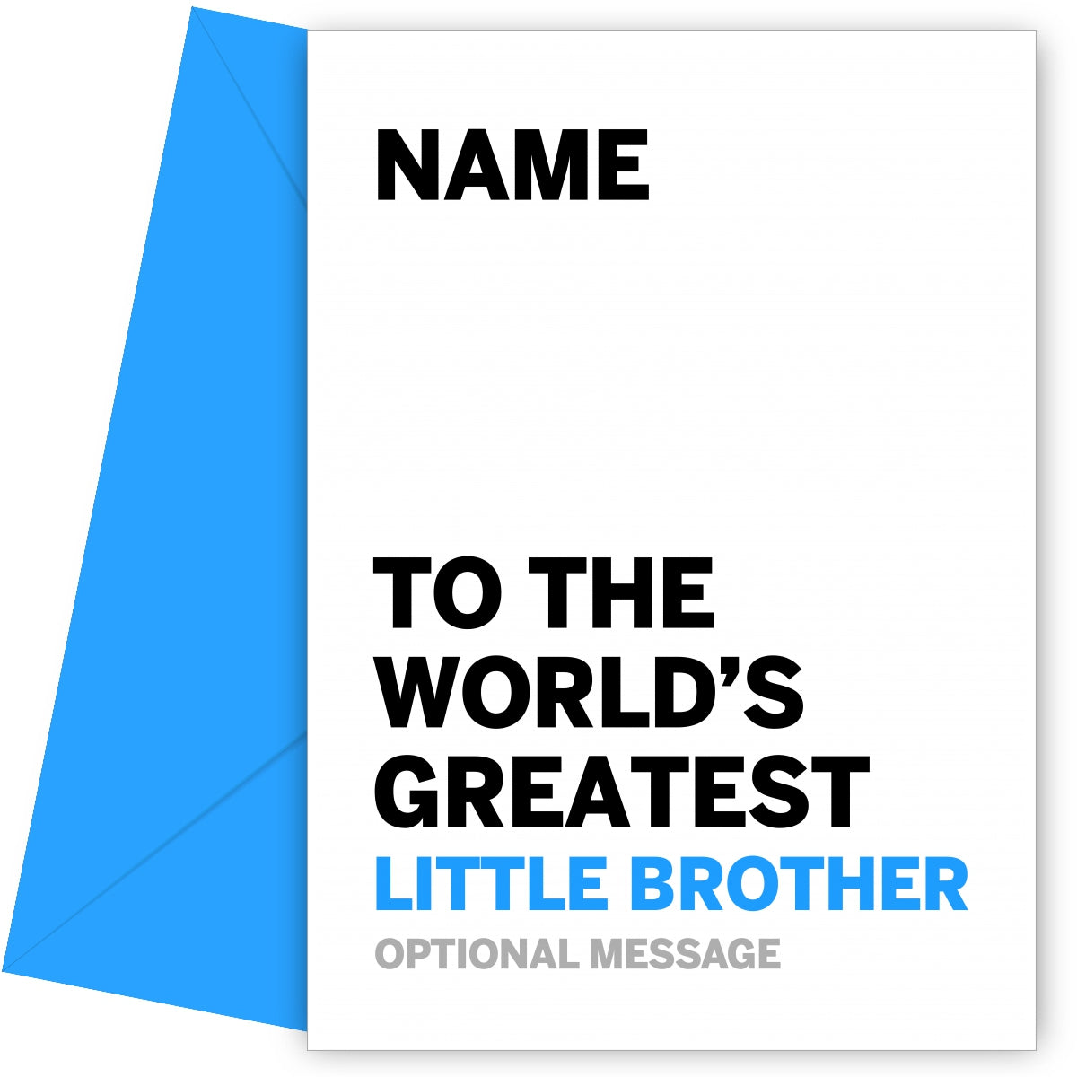 Personalised Little Brother Birthday Card - Worlds Greatest