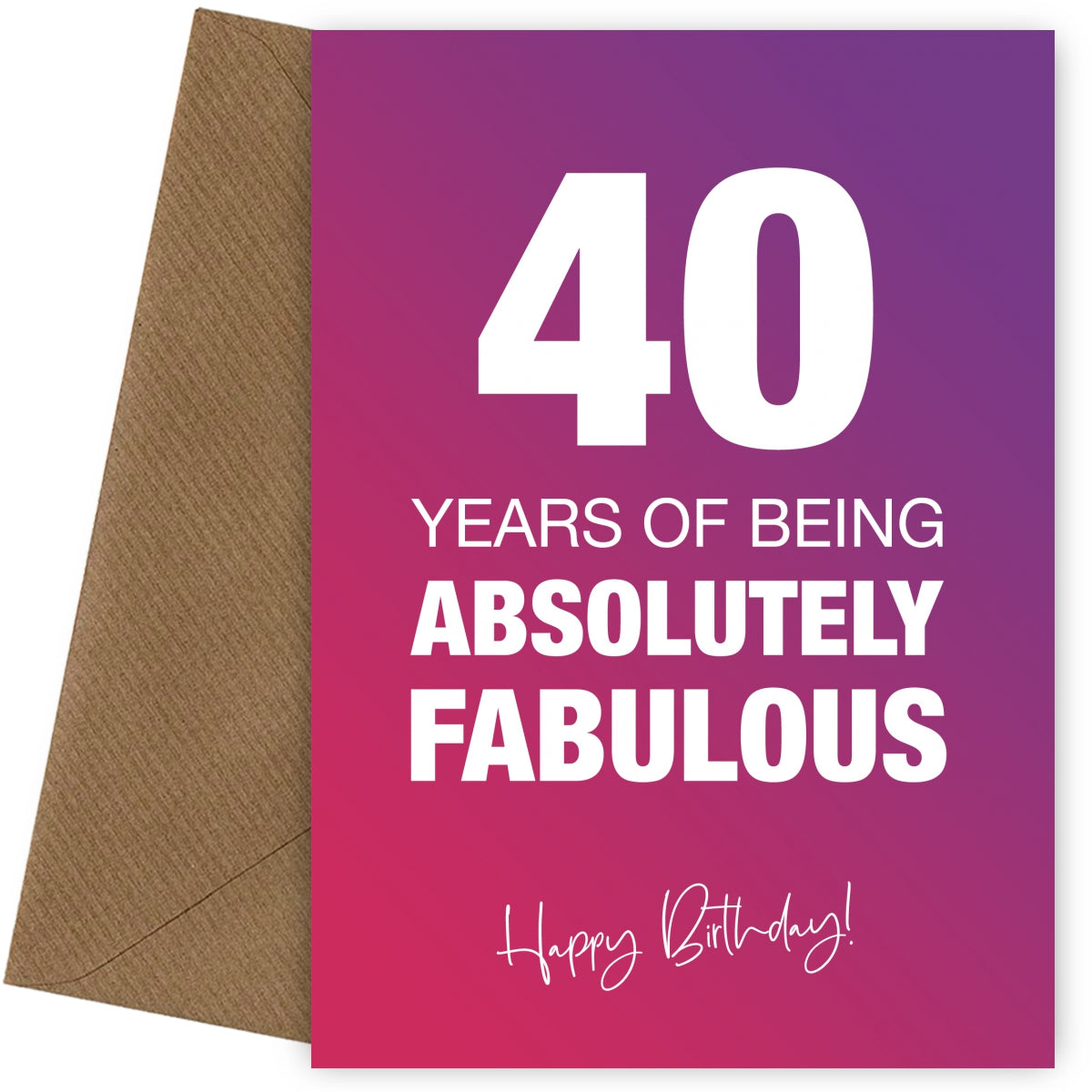 Funny 40th Birthday Cards for Women - 40 Years Absolutely Fabulous