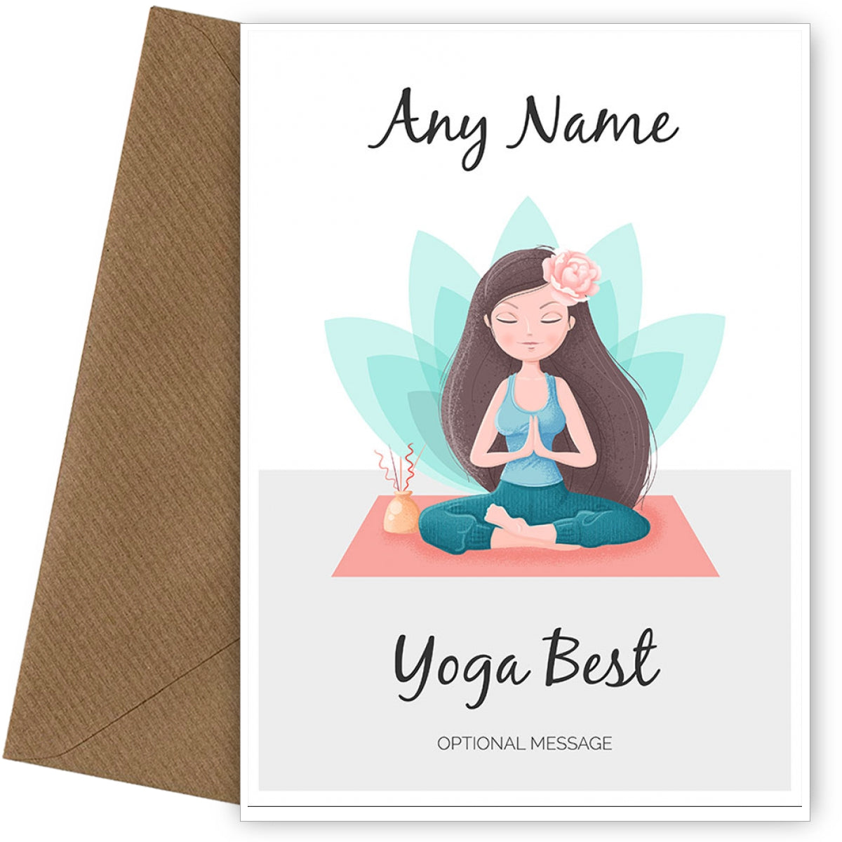 Personalised Yoga Best Card for Auntie, Nanny, Niece