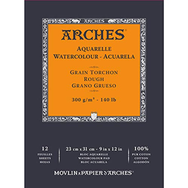 Arches 200177170 Watercolor Block Cold Press, 12x16-Inch, 20 Sheets
