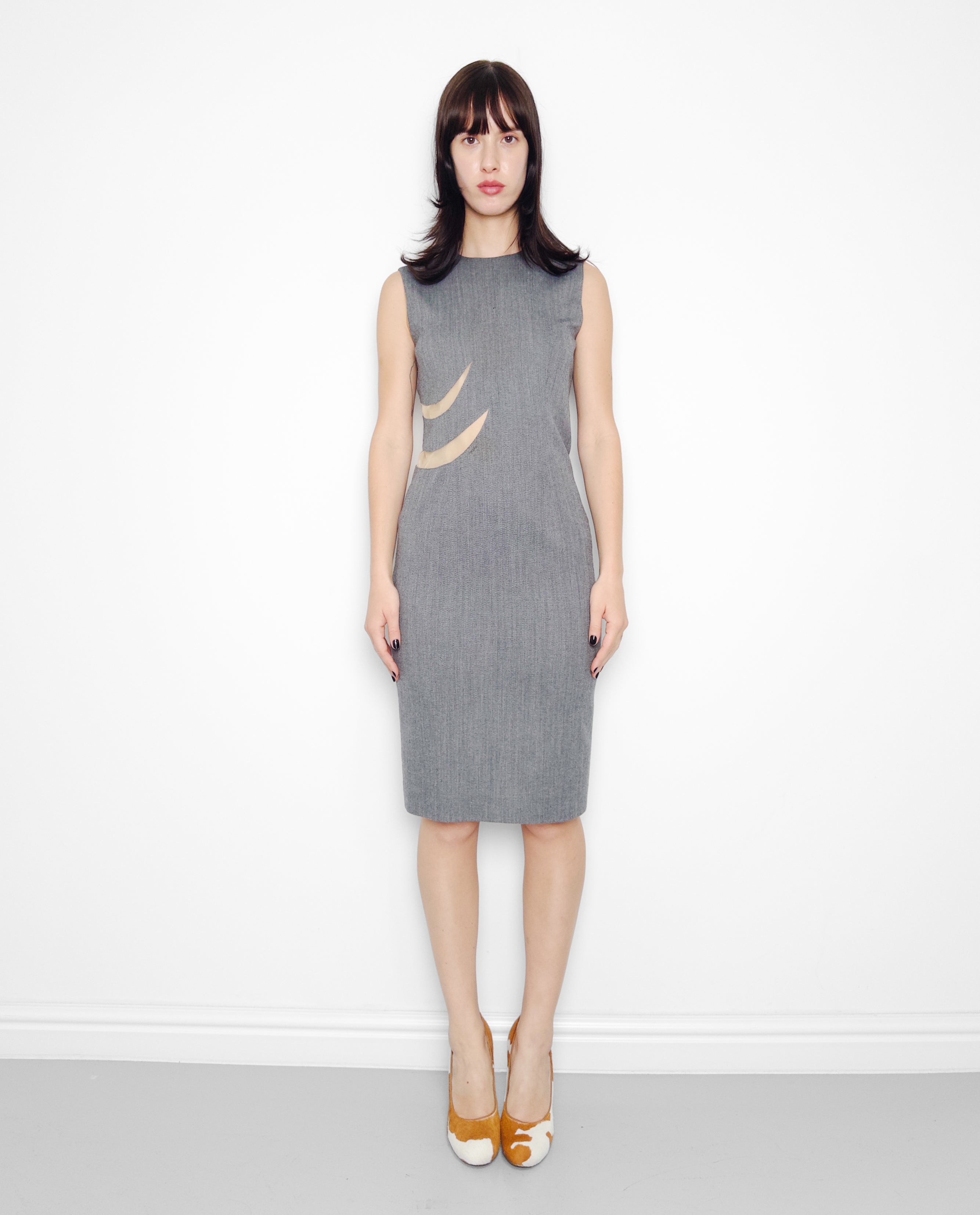image of F/W1998 grey wool dress