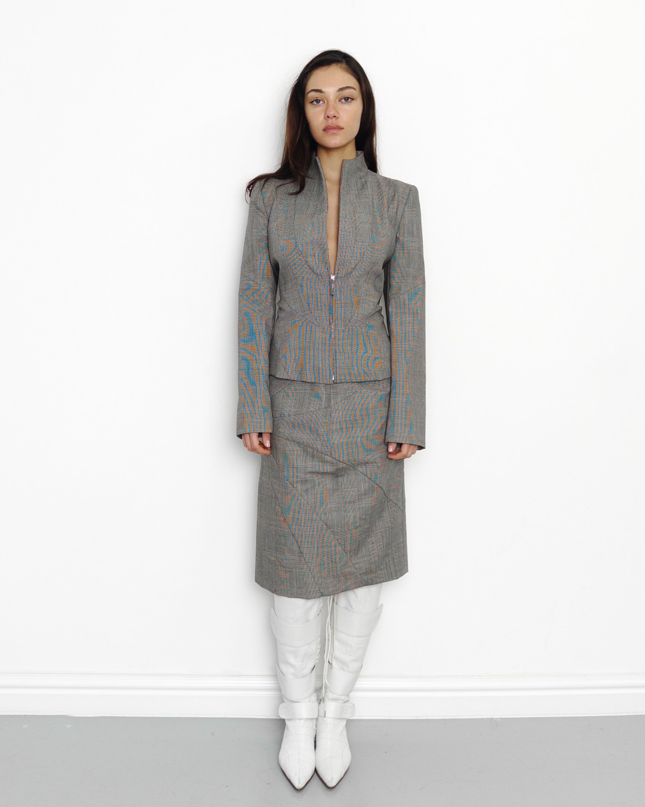 Image of S/S1998 grey houndstooth two piece