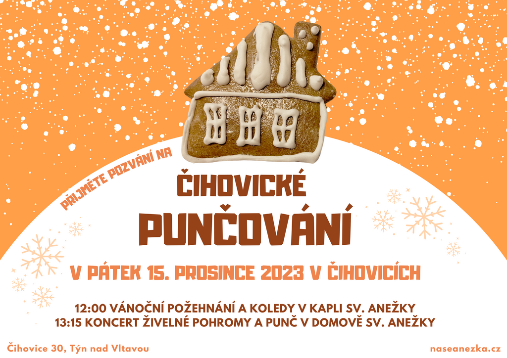 pozvánka na Čihovické punčování, které se koná 15. prosince od 12:00 v Domově sv. Anežky