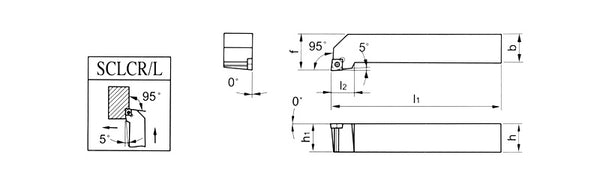 Portaherramientas de torneado externo SCLCR/SCLCL 0808F06