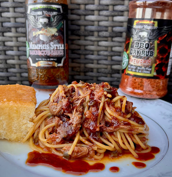 bbq pork shoulder spaghetti