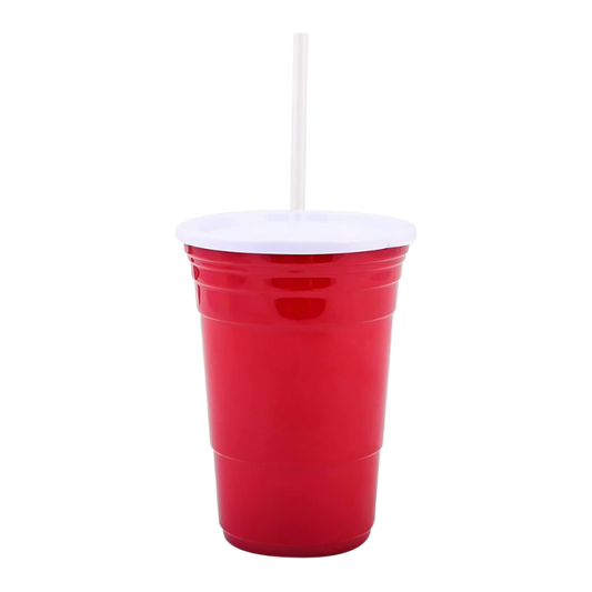 Red Cup Living - US Flag Cup with Removable/Reusable Label, 18 oz, Red