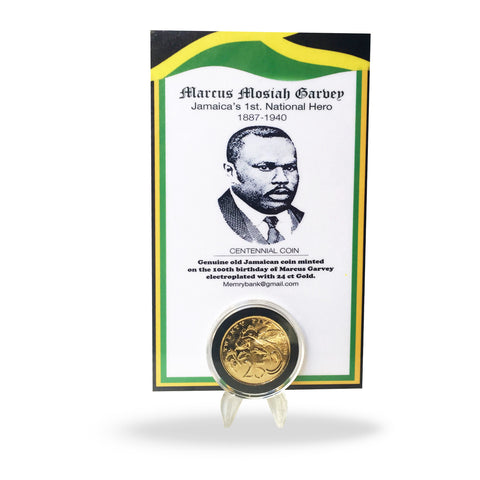 Marcus Mosiah Garvey Jamaica Old Jamaican Coin Electroplated 24 ct Gold Coin