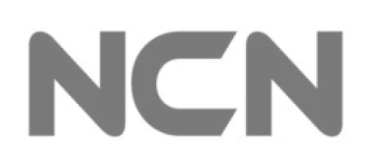Black text spelling 'NCN' on a white background.