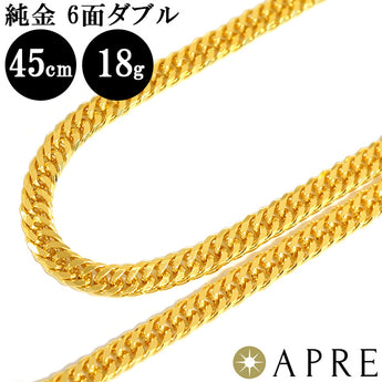 アクセサリーPure Gold Kihei Necklace 24K W6 Sides 55cm 22g Kihei Double 6 ...
