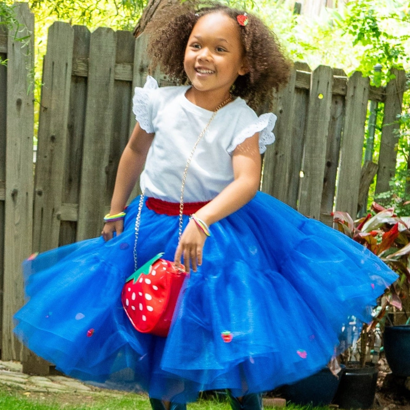 Strawberry Shortcake Premium Child Berry Blue Tulle Skirt - Size 5/6 image number null