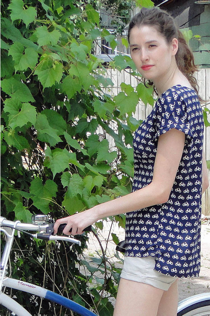 bicycle print shirt womens