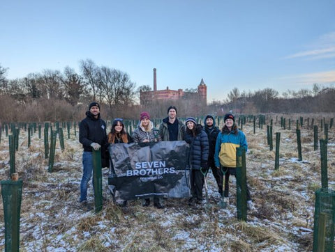 A photo of our team planting trees.