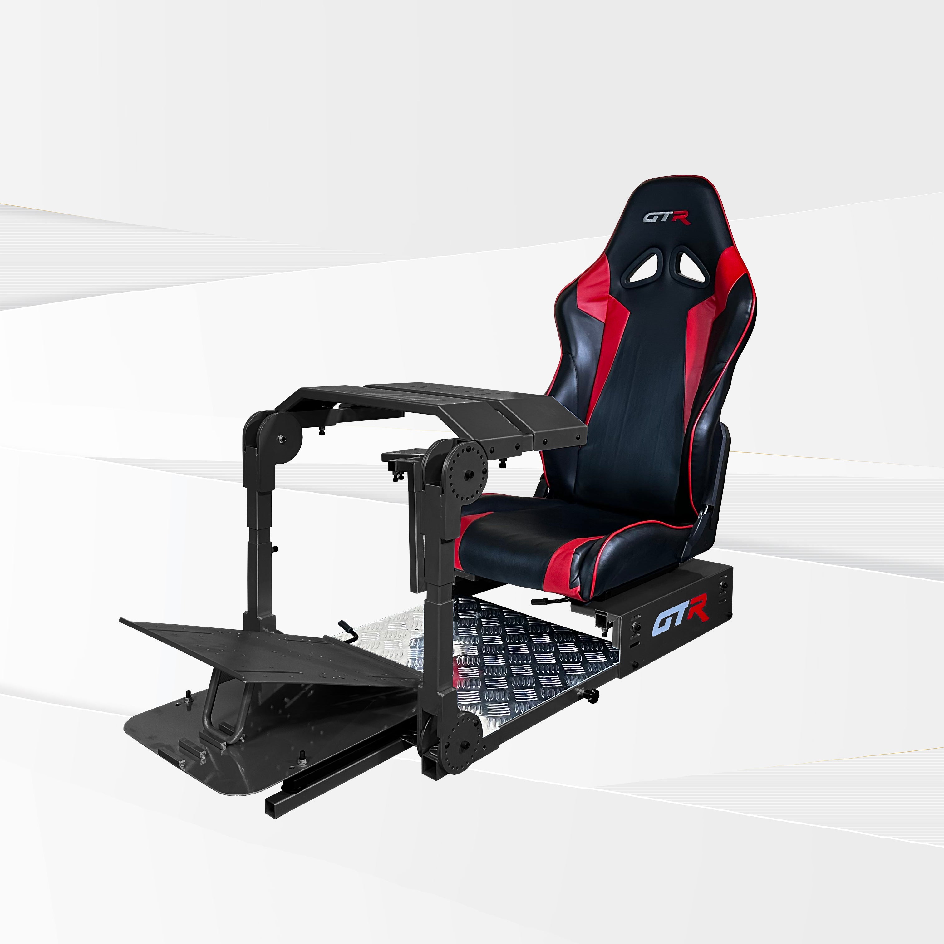  GTR Simulator - GTM Motion Cockpit con asiento de carreras real  para simulador de carreras de simulador de vuelo y juegos de simulador de  conducción. Incluye soportes para monitor triple (marco