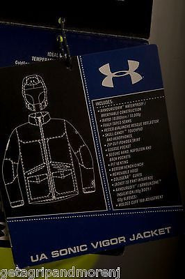 Brand New UNDER ARMOUR Green Sonic Vigor Jacket in Size M with Icon 2 Skullcandy Headphones