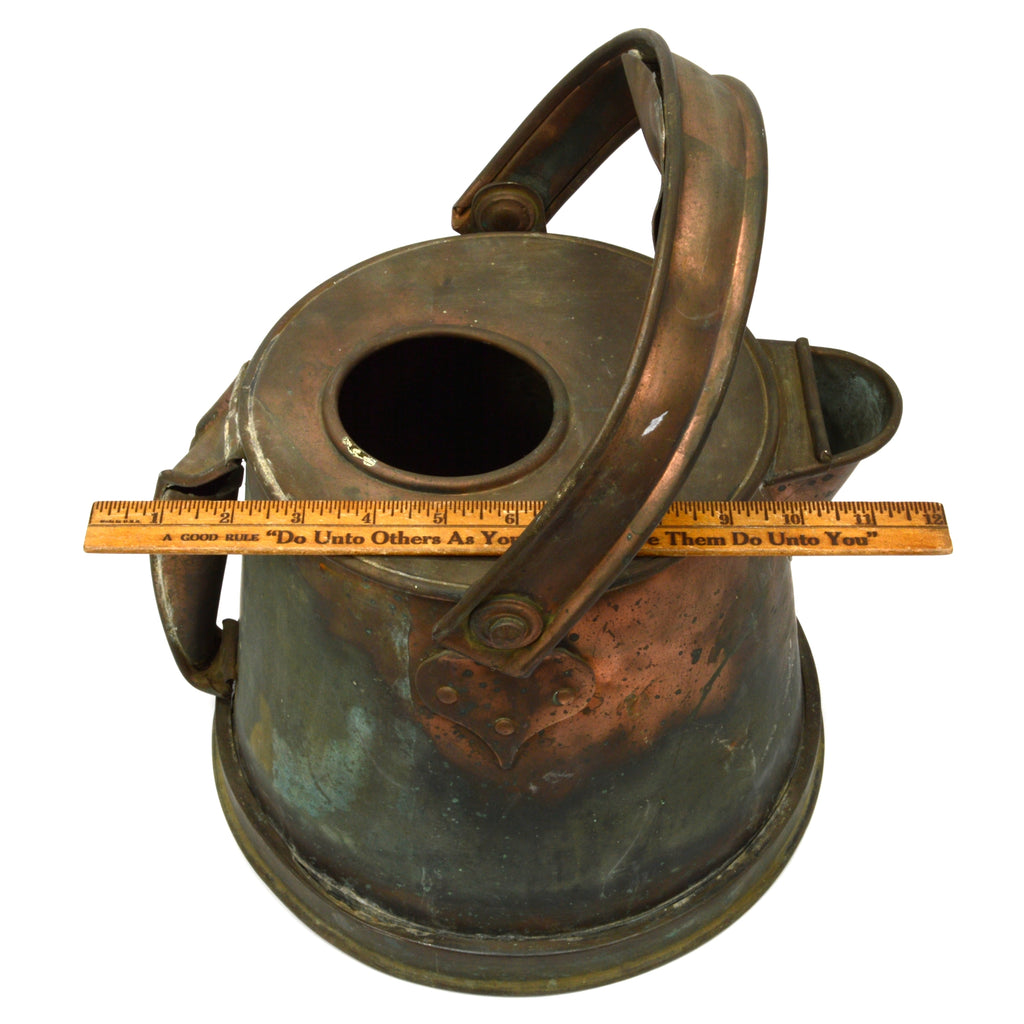 Antique CRUDE COPPER JUG Primitive FRENCH KETTLE Watering Can ODD BUCK ...