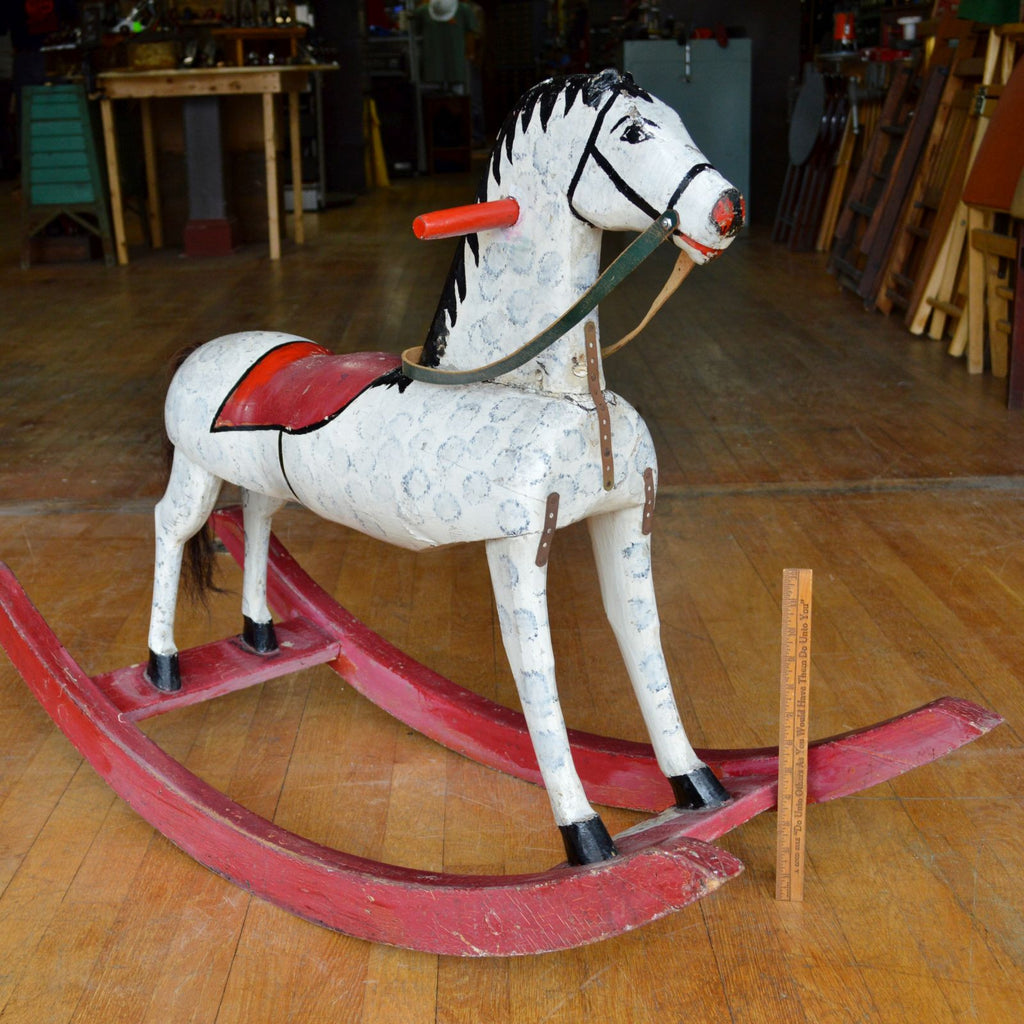 hand carved rocking horse