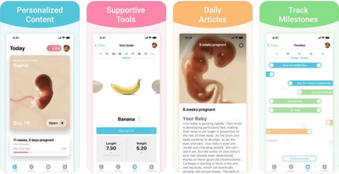 Screenshots of Pregnancy app