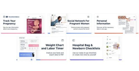 Screenshots of Stork Pregnancy Tracker pregnancy app