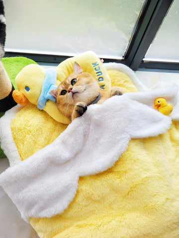 Cute Duck Fluffy Cat Bed 1