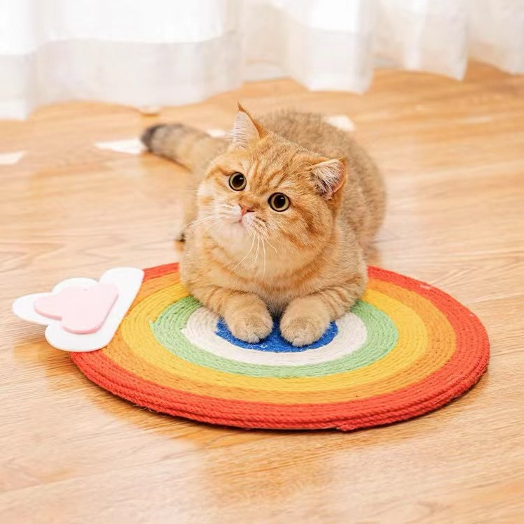 Rainbow Sisal Cat Scratching Board1