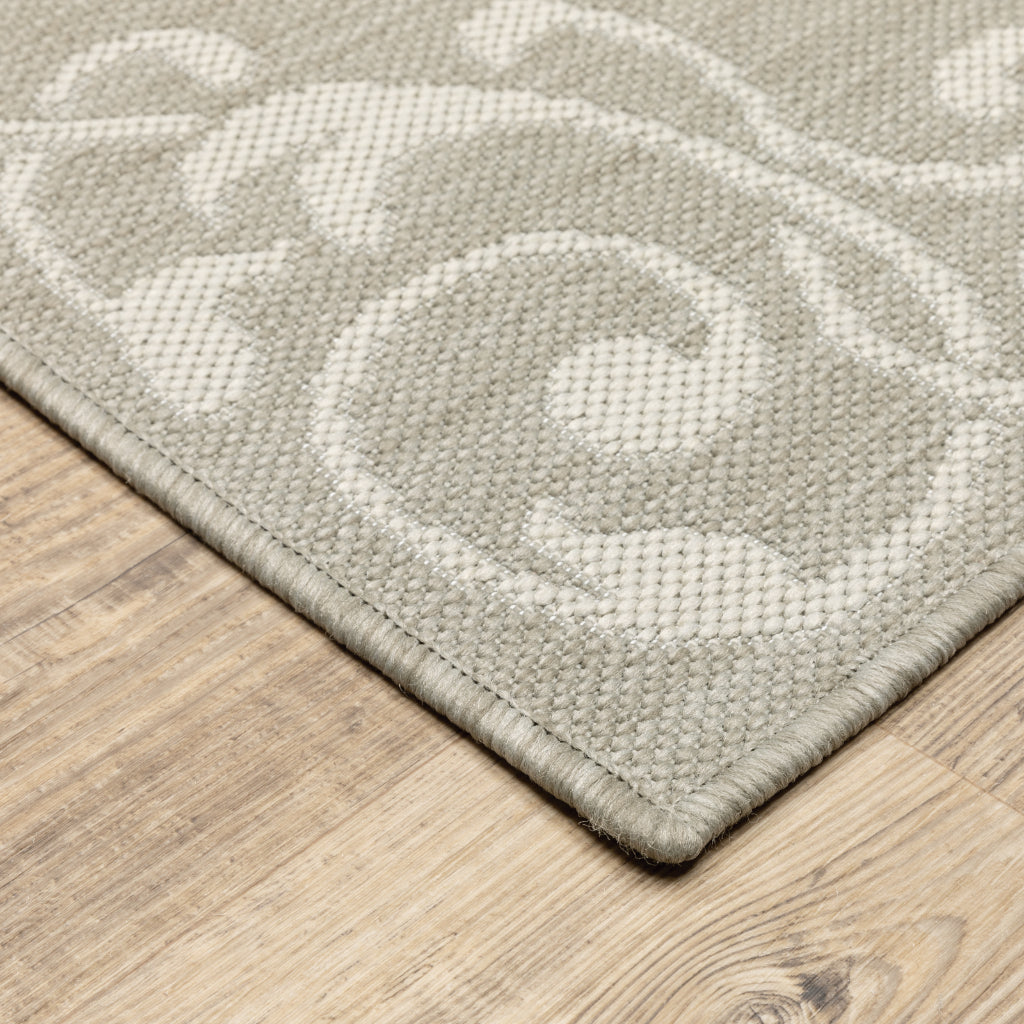 Oriental Weavers Portofino 6649W Taupe/Ivory Rectangle Indoor / Outdoor Runner - Stain Resistant Machine Made Entryway & Hallway Runner
