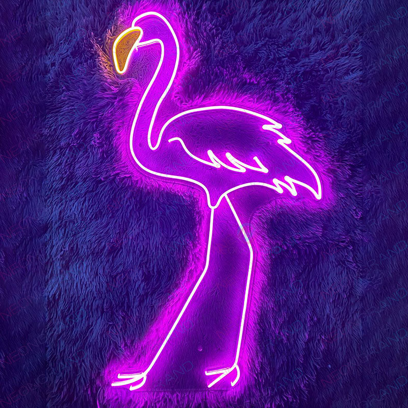 flamingo neon sign led light purple neongrand