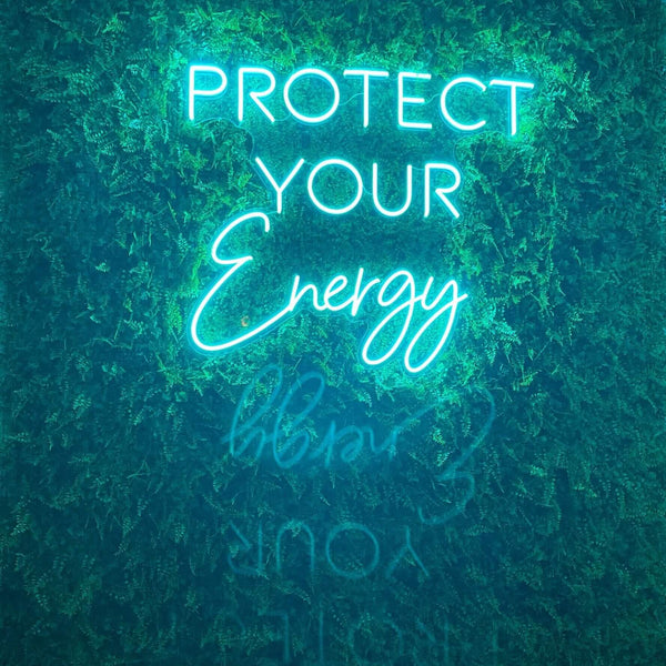 Flower Wall With Neon Sign protect your enery