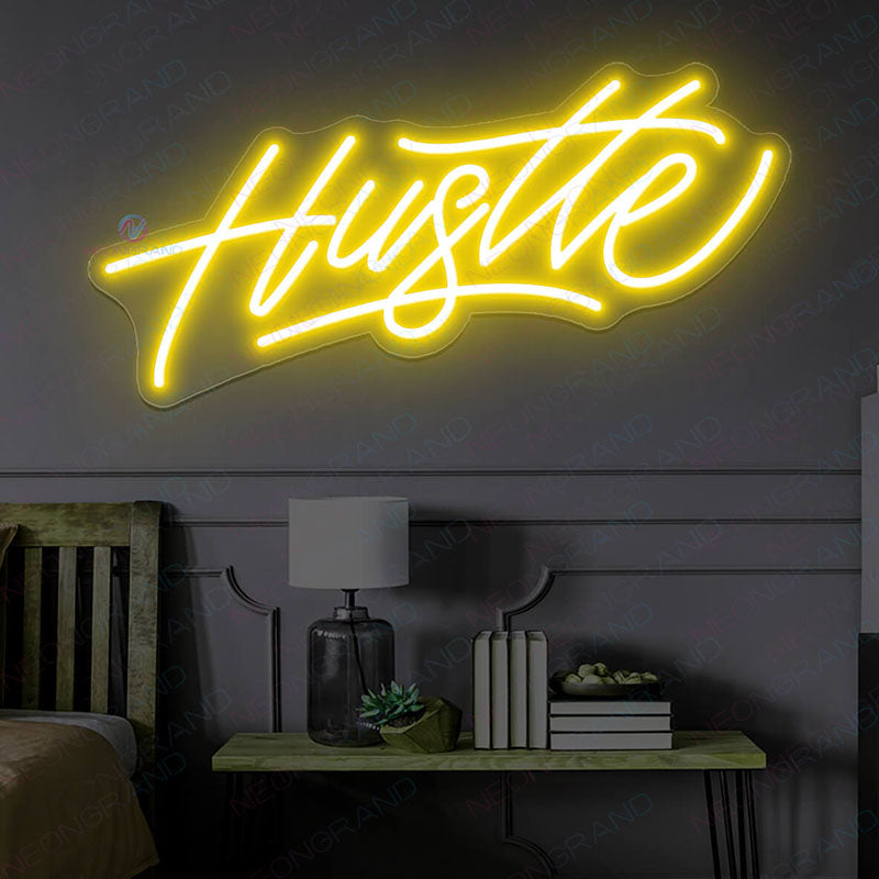 hustle neon sign led light