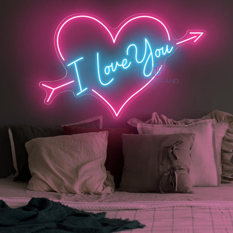 i love you neon sign valentine quote