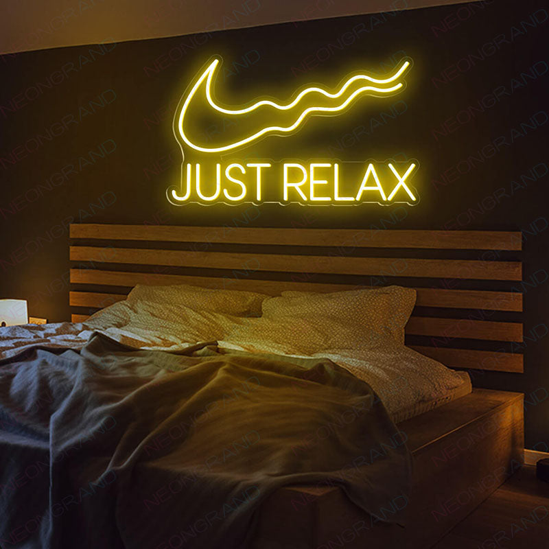 just relax neon sign