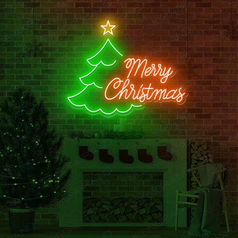 Merry Christmas with Christmas Tree Icon