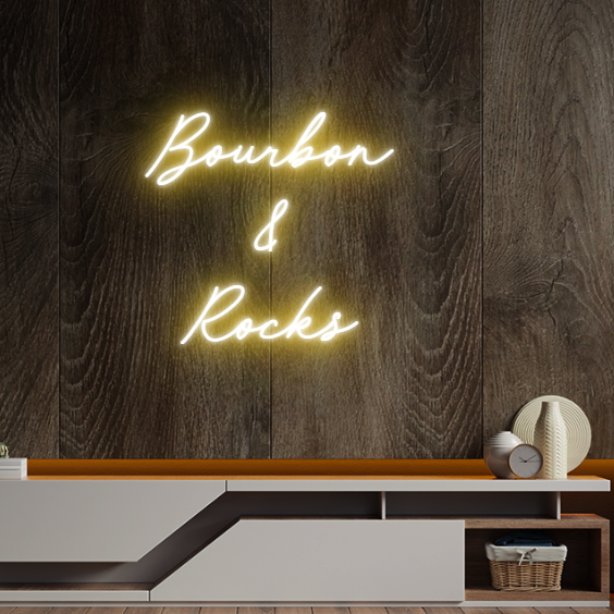 Bourbon & Rock Name Neon Sign