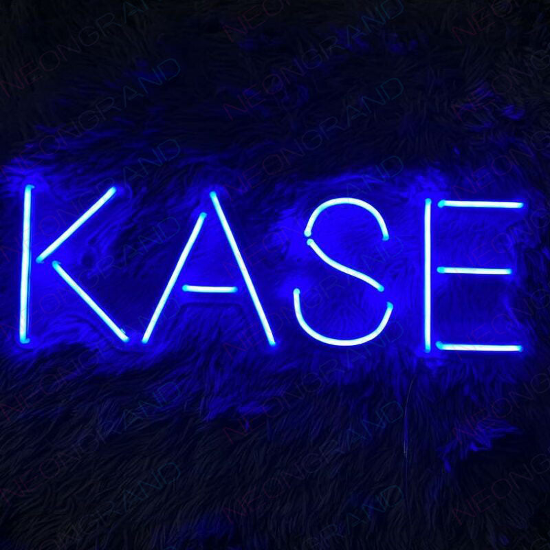 kase name neon sign blue
