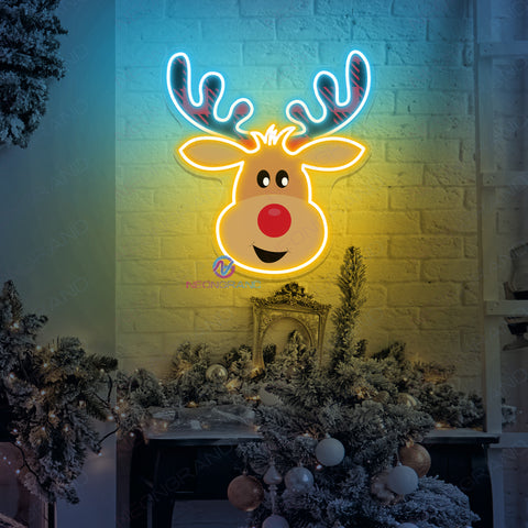 Reindeer Neon Sign UV Printed LED Light