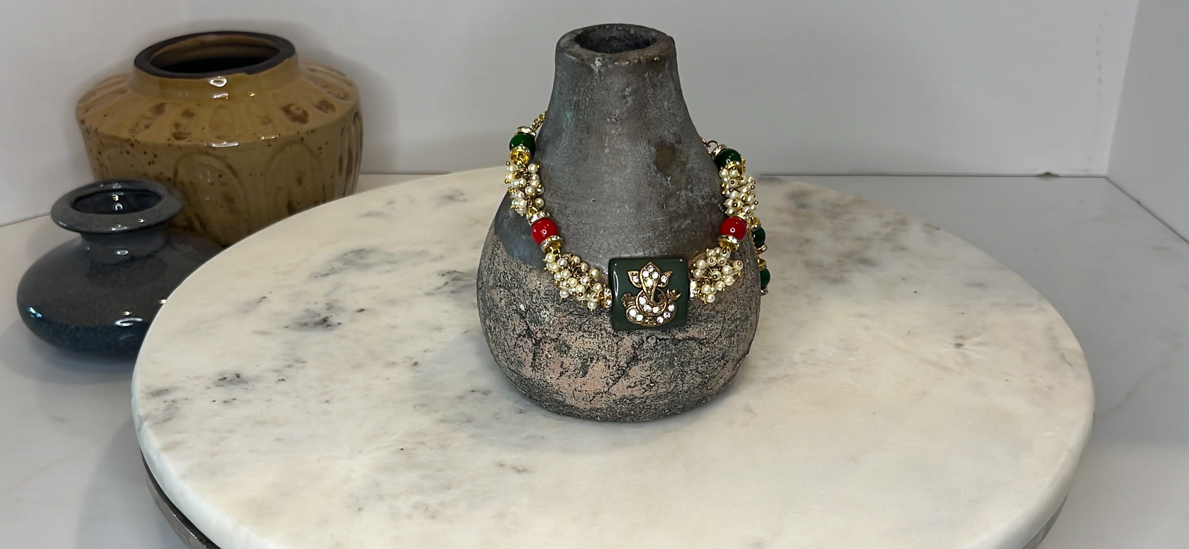 Green Kundan Rakhi RK07