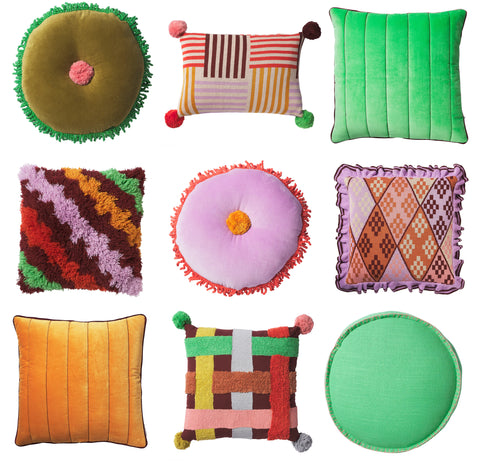 colourful and fun cushions by sage and clare