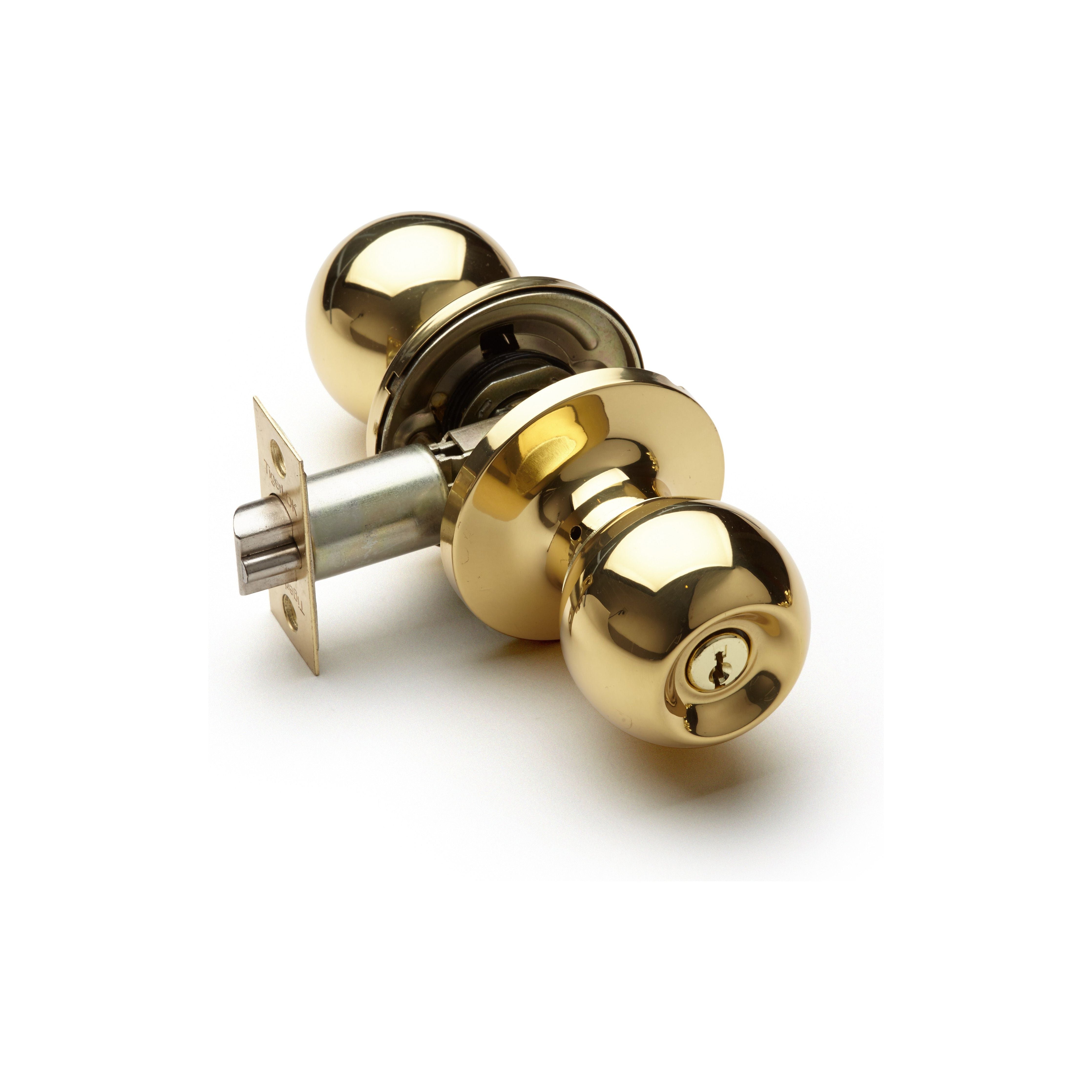 PRIVACY MAXIMUM SECURITY LOCKSET - POLISHED BRASS