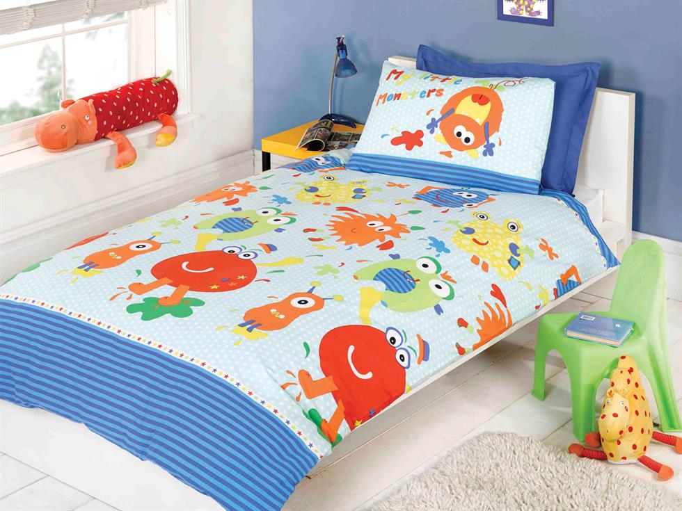 Little Monster Childrens Bedding Set Multi The Cosy Bedding Company