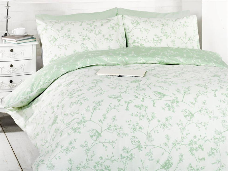 Bird Toile Bedding Set Green The Cosy Bedding Company