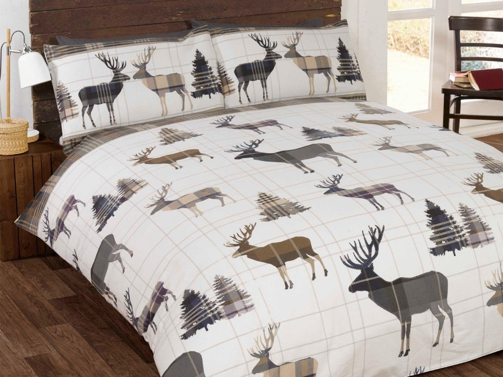 Bed Linens Sets Woodland Stag Bedding Set Duvet Cover Red Cream