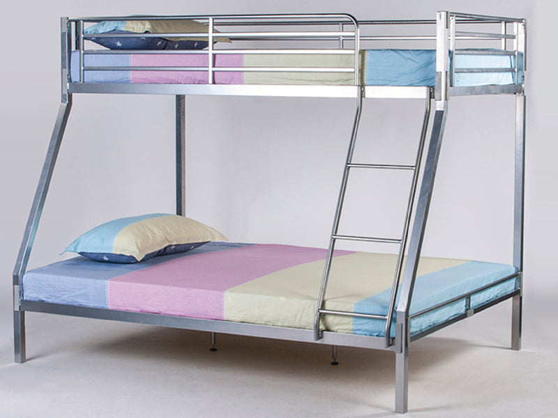 Bunkit Heavy Duty Triple Metal Bunk Bed In Silver The Cosy Company Ltd