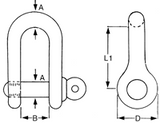 Standard Dee Shackle Diagram - Viking Marine