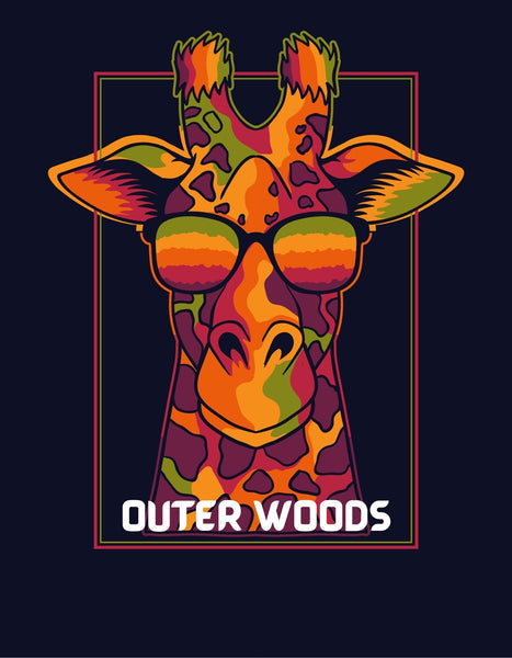 Outer Woods Cool Giraffe TShirt Design