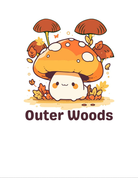 Outer Woods Mushrooms Design TShirt