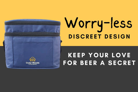 Outer Woods Insulated 6 Can Cooler Bag with Dual Compartment