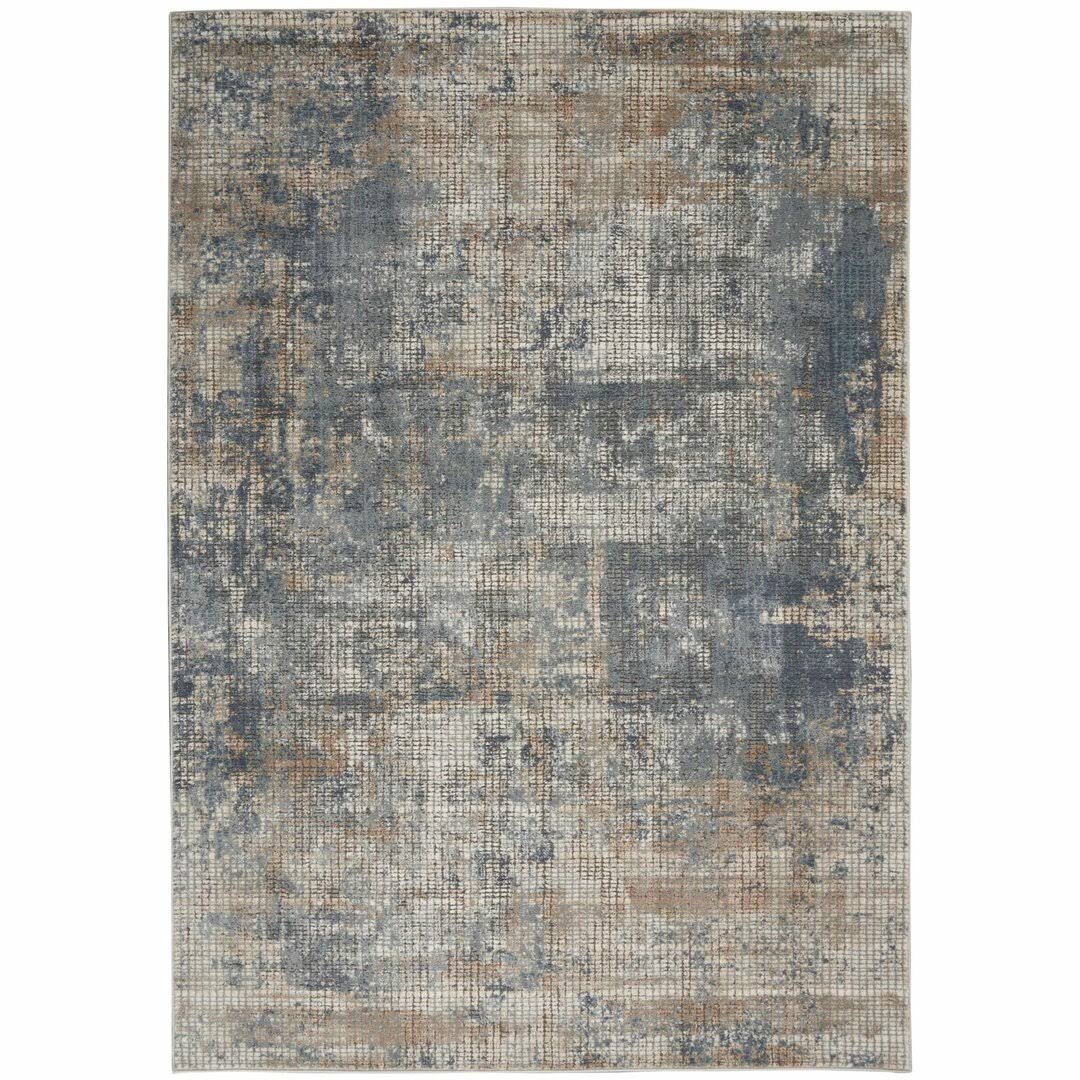 Adda Abstract Blue/Gray Area Rug Mercury Row Rug