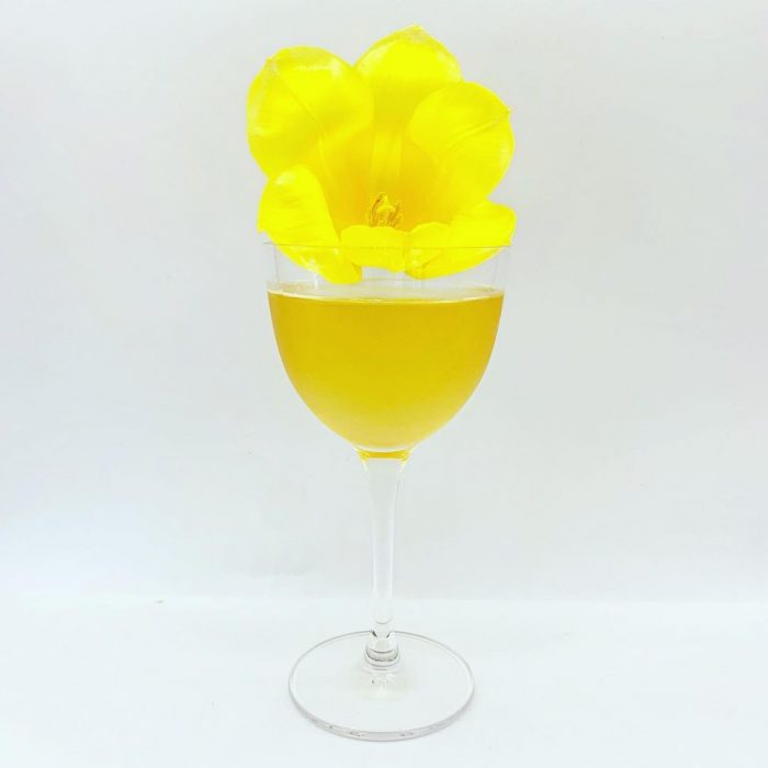 yellow daisy gin cocktail